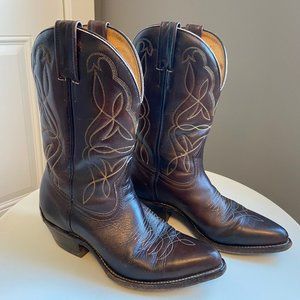 Women's Boulet Cowboy Boots Genuine Leather Size 8 Brown